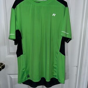 Green and Black Russell Athletic Men's Shirt